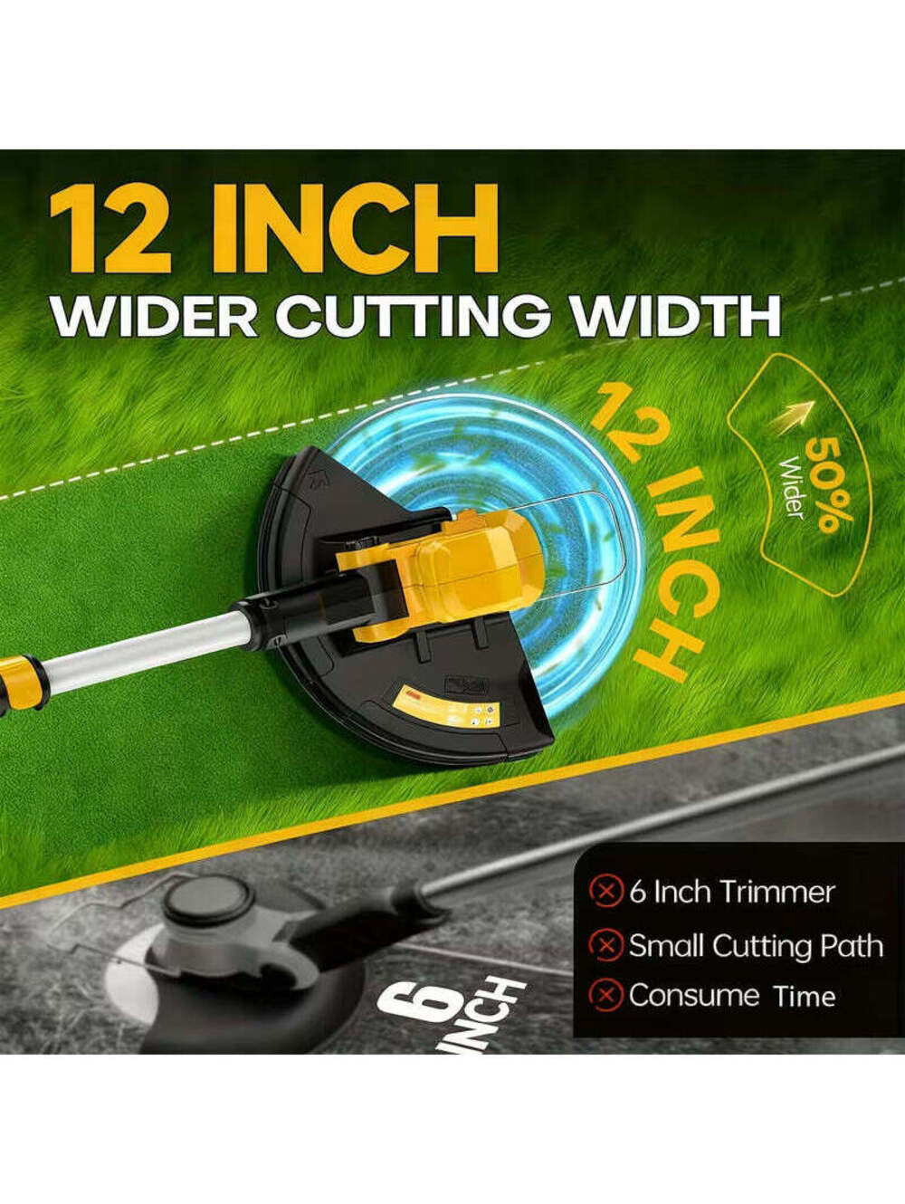 12" Cordless String Trimmer, for Dewalt 20V Max Battery